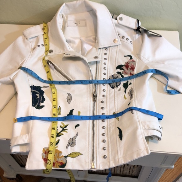 NWT Blanknyc White Embroider Leather Jacket Size M - Picture 9 of 14